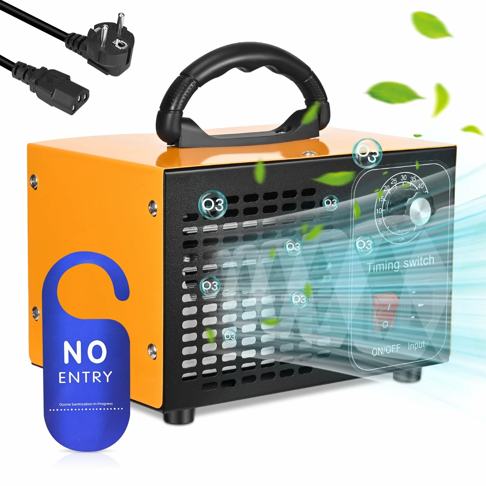 Generator ozonu 60000 mg/h 400 m² oczyszczacz powietrza O3 z timerem 60 min czarny