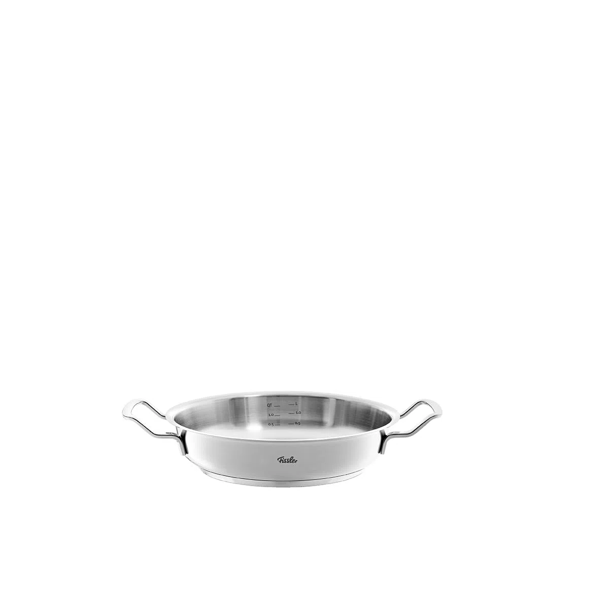 Fissler Original Profi Collection patelnia do serwowania ze stali nierdzewnej (Ø 28 cm, 3,0 l) okrągła brytfanna, wysoka krawędź, niepowlekana - indukcyjna