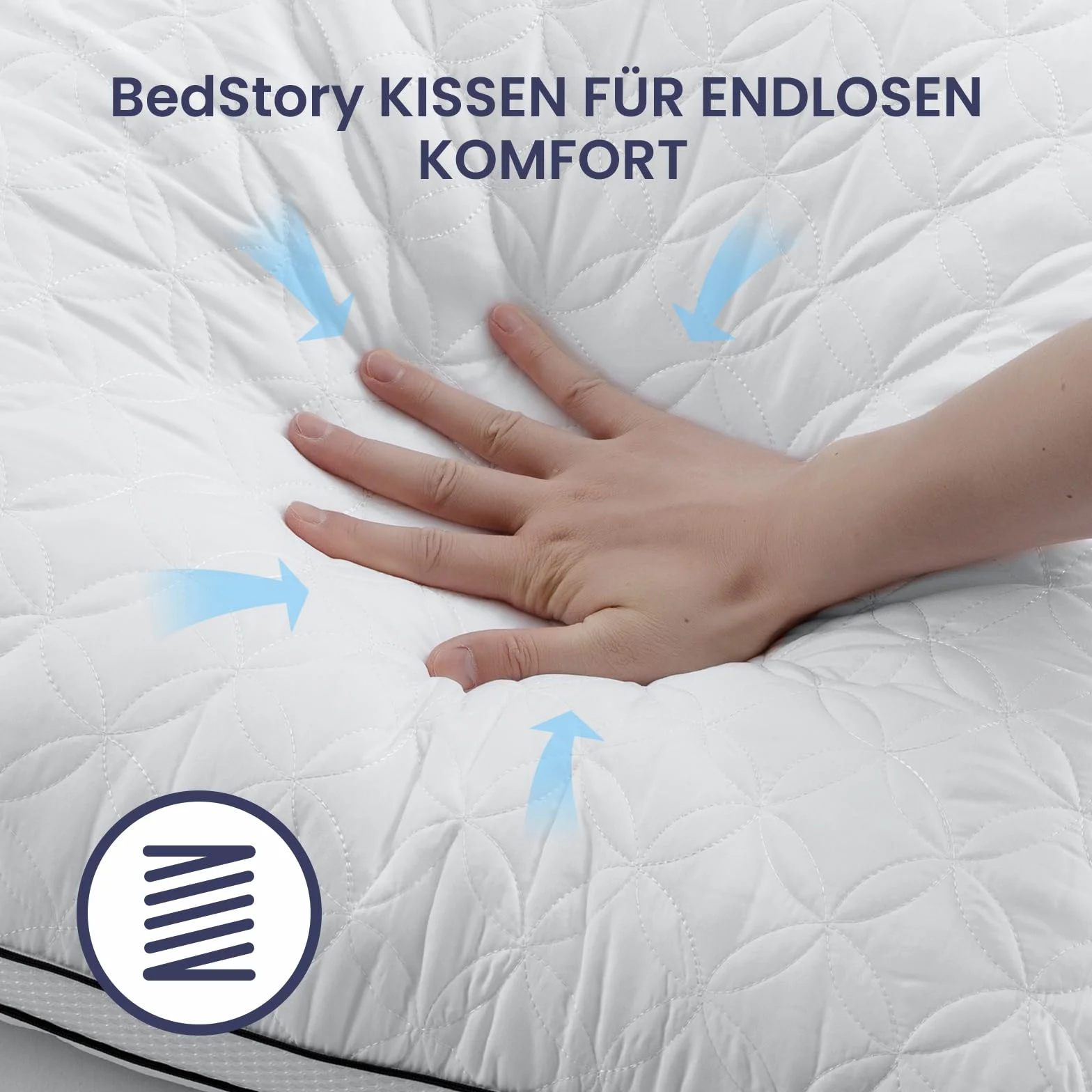 BedStory Poduszka 40x80 cm, Zestaw 2 Poduszek, Mikrofibra 2x950g, Oddychająca, Pranie, Öko-Tex
