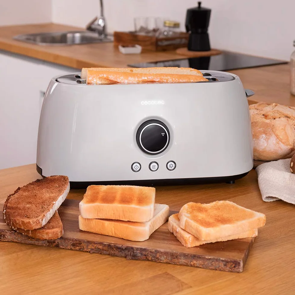 Cecotec ClassicToast 15000 Beige ExtraDouble cyfrowy toster 2 szerokie długie otwory