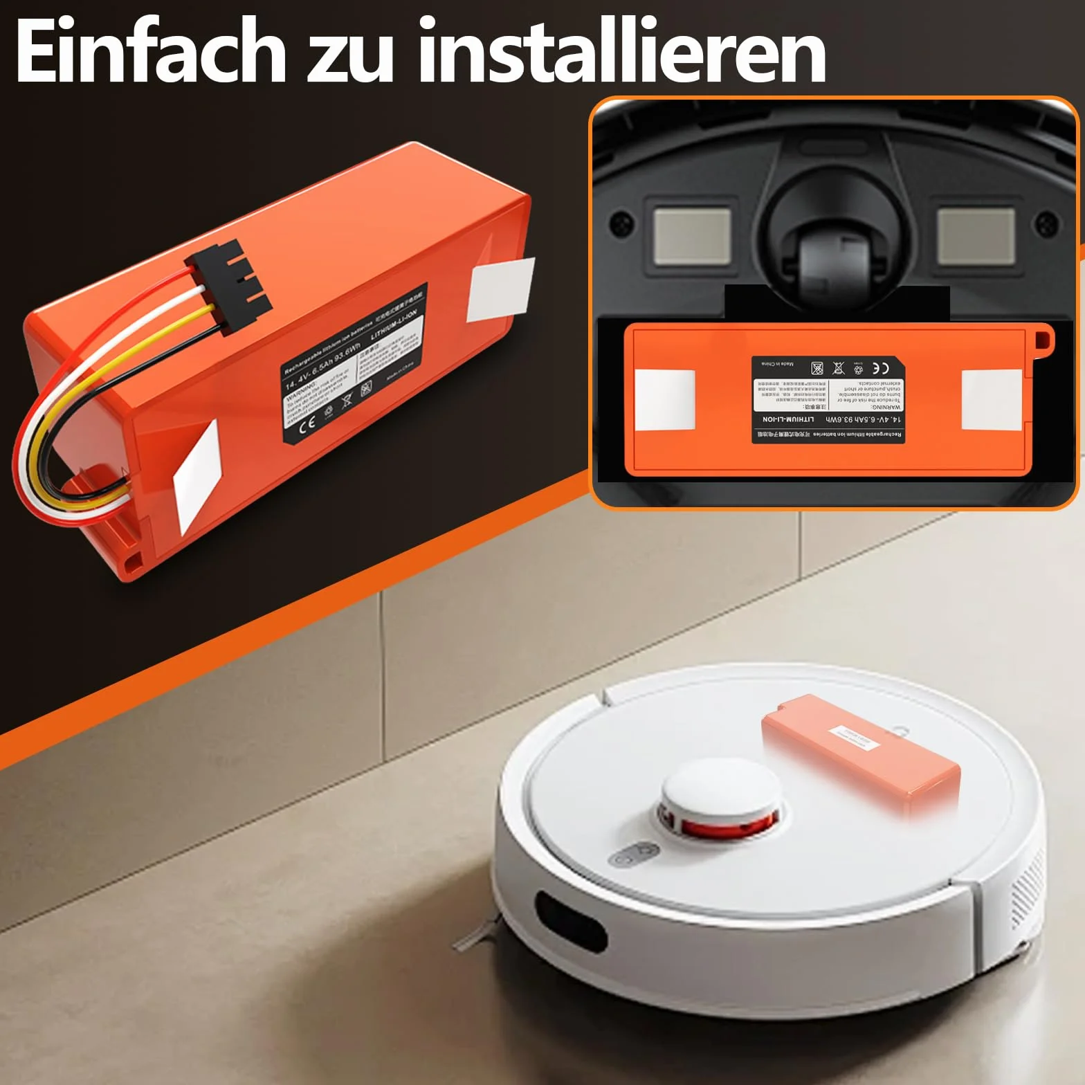 Akumulator zastępczy 14,4 V 6500 mAh do Xiaomi Roborock S5 S50 S51 S55 S6 S7 Xiaowa E20 E25 E35 Mijia