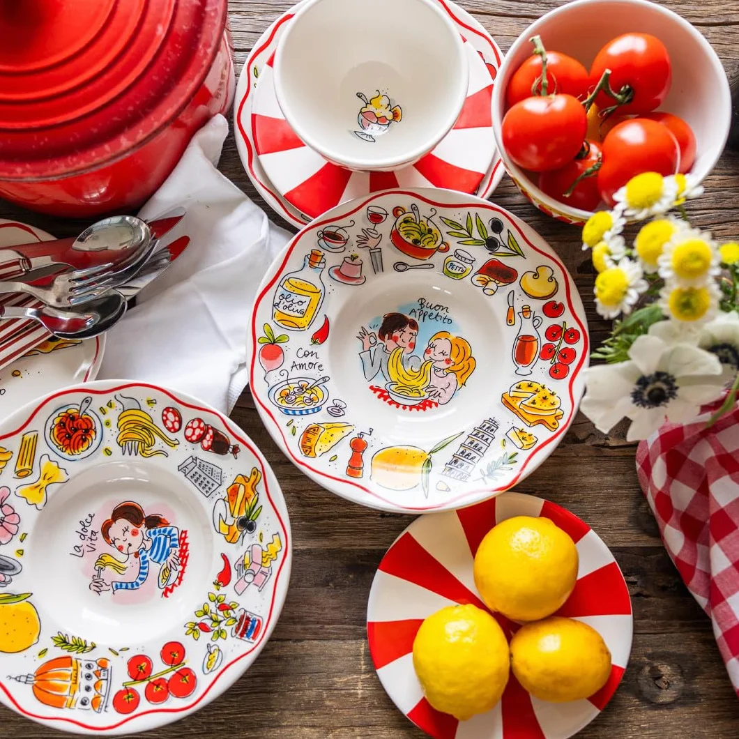 Blond Amsterdam Talerz do makaronu 24 cm Buon Appetito ceramiczny włoski design prezent