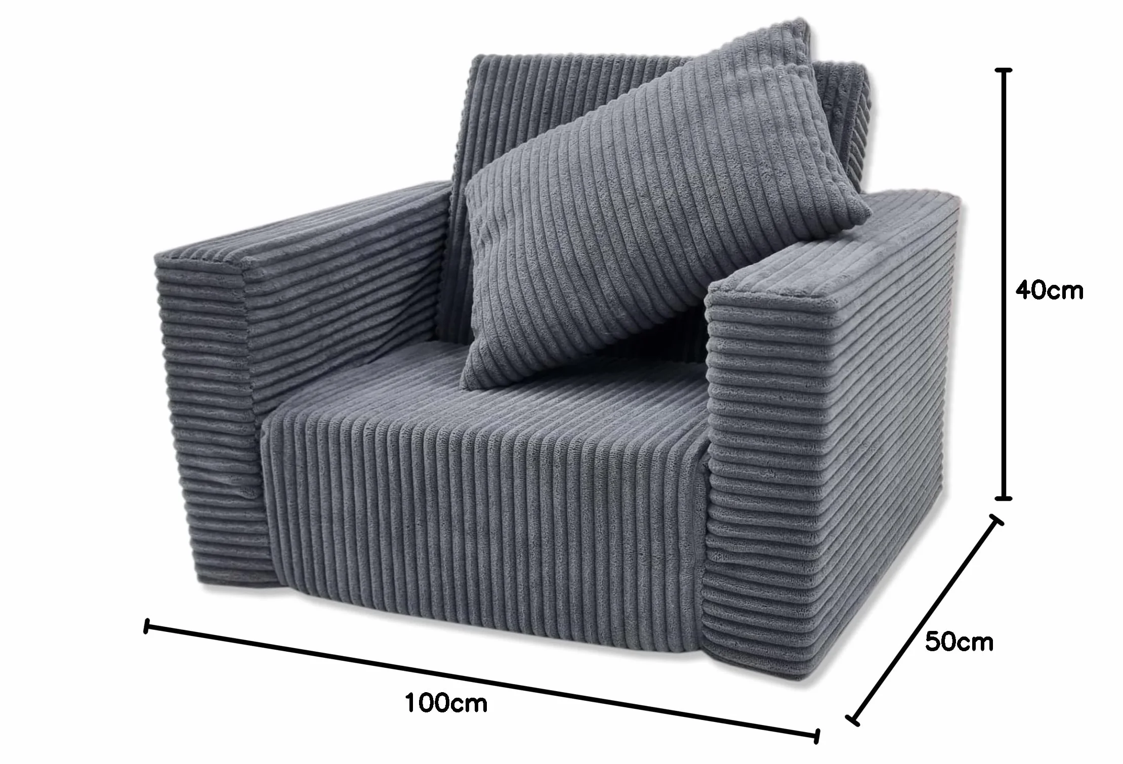 Odolplusz Składany fotel dziecięcy | Sofa dziecięca Mini-fotel dziecięcy Fotel przytulny | Meble dziecięce do pokoju dziecięcego | (sztruksowy grafit)