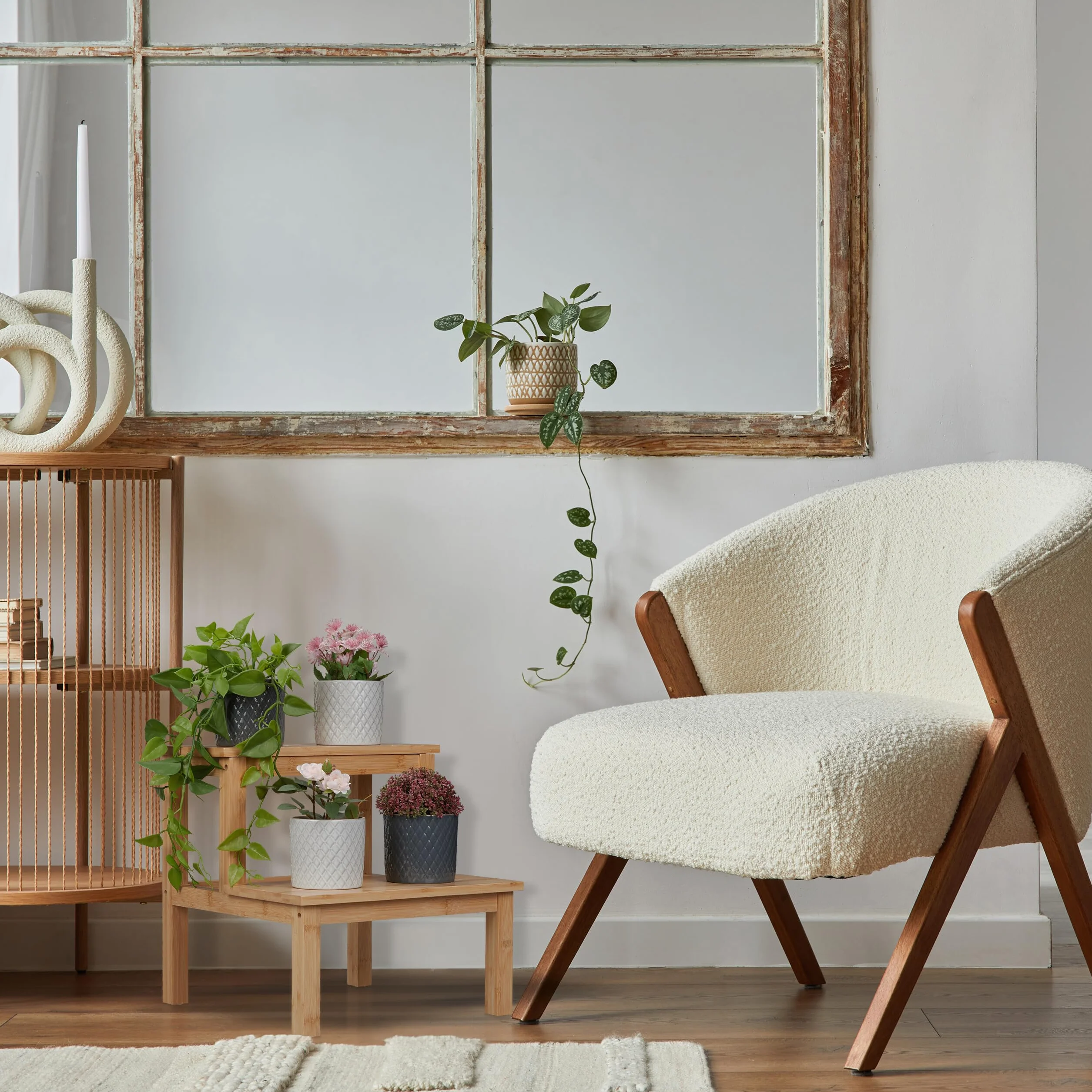 Relaxdays Taboret 2-stopniowy Bambus 100 kg 40x40x40,5 cm Naturalny
