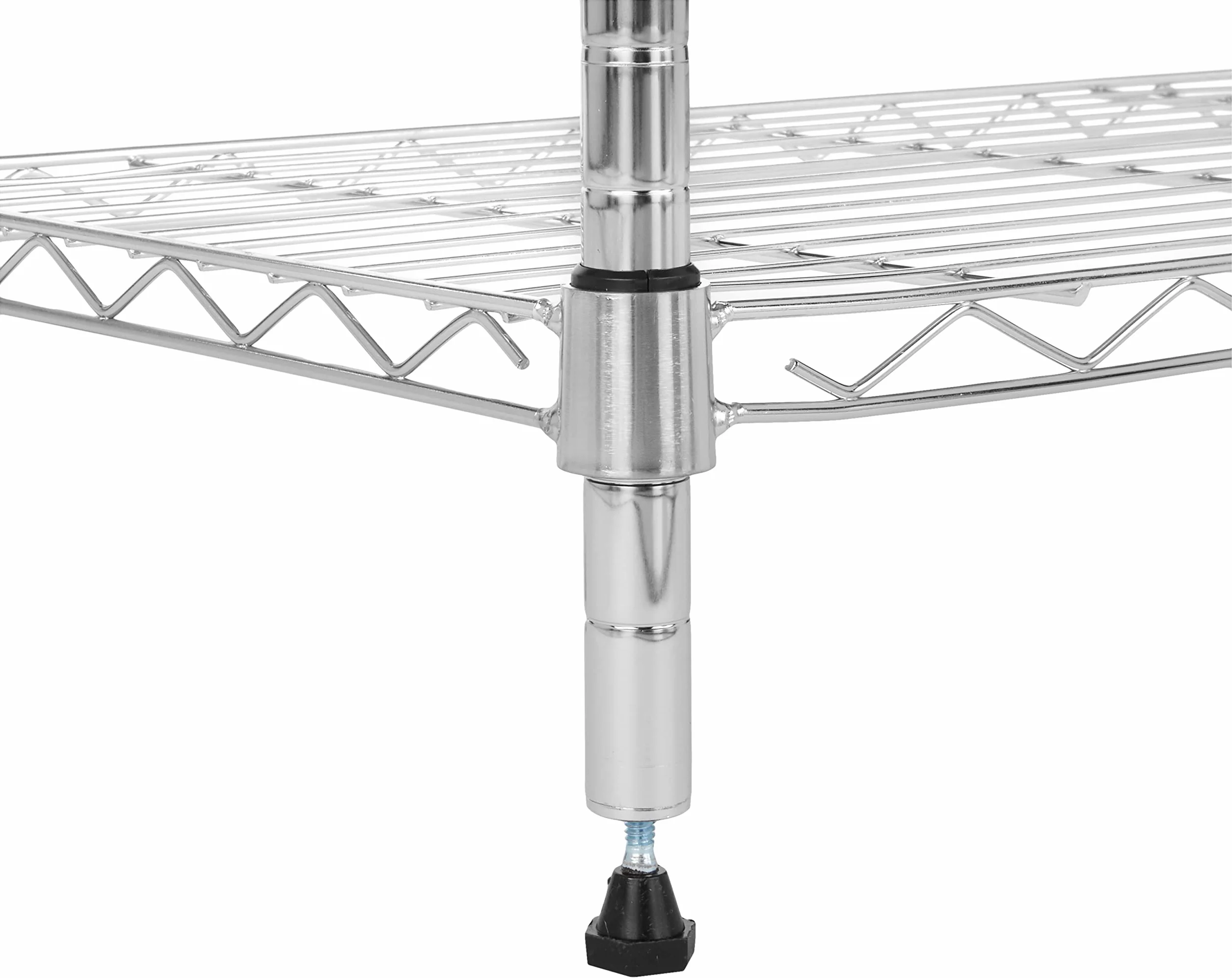 Amazon Basics Wąska szafka do przechowywania, z 5 półkami o regulowanej wysokości, z nóżkami poziomującymi, udźwig maksymalny 453 kg, 34 x 58,9 x 152,5 cm (gł. x szer. x wys.), chrom