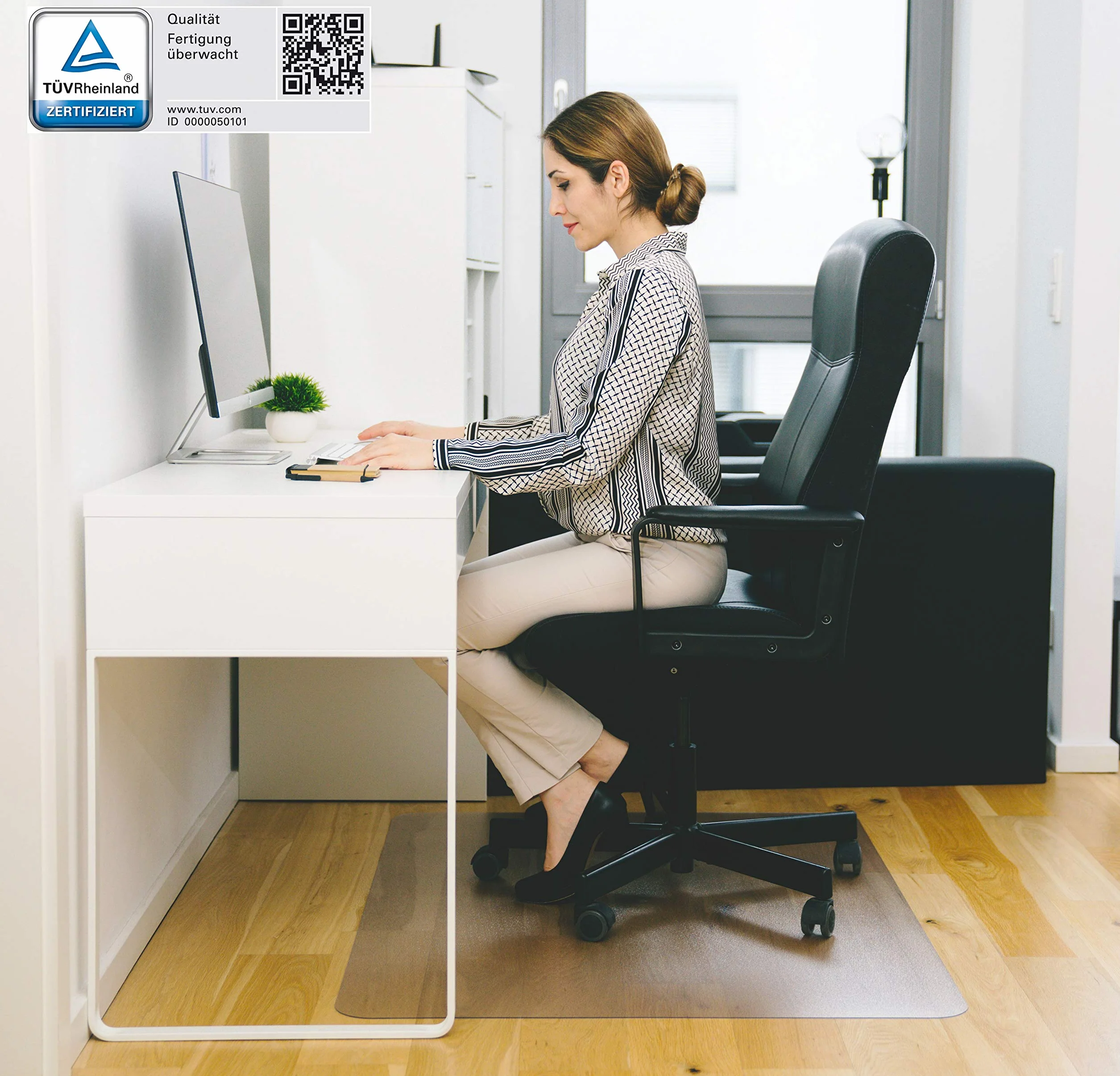 KAISER PLASTIC Przezroczysta mata podłogowa Clear Style R.PET TÜV 115 x 135 cm