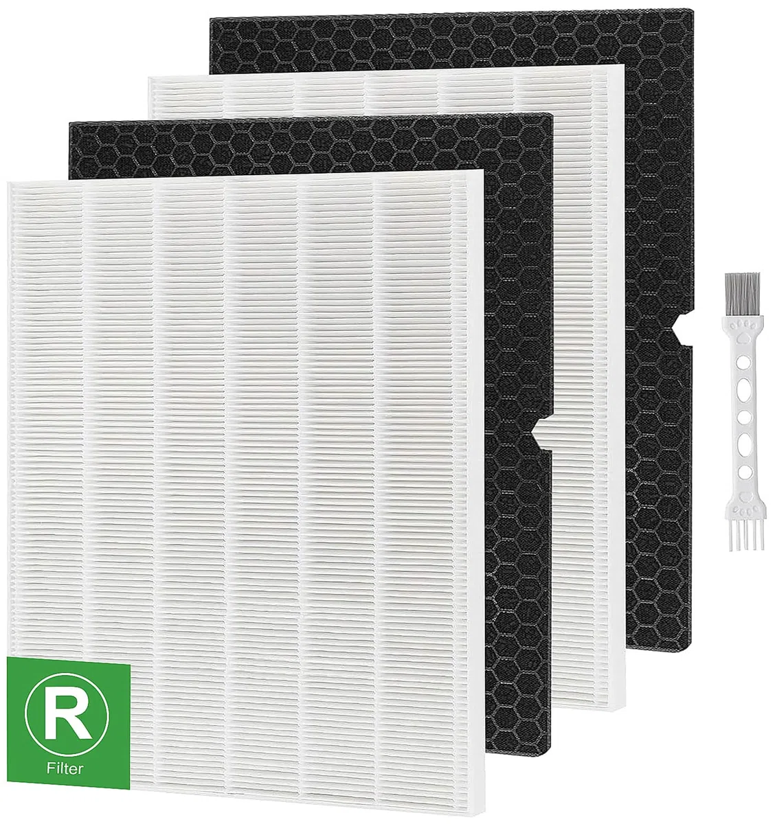 116130 filtr zamienny, Laukowind 2 zestawy 116130 filtr H zamiennik do oczyszczacza powietrza Winix 5500-2 i modeli AM80-2, zawiera 2 filtry HEPA Ture + 2 filtry wstępne z węglem aktywnym (biały)