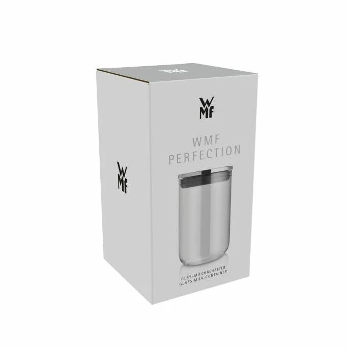 WMF Perfection szklany pojemnik na mleko 0,6 l, akcesoria Perfection ekspres do kawy z serii 600, łatwe przygotowanie mleka, obsługa, przechowywanie mleka, łatwe czyszczenie