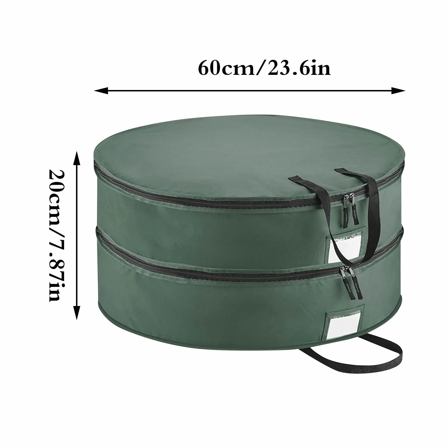 Torba do przechowywania wieńców, 61 cm, 1-pak pojemnik do przechowywania wieńców bożonarodzeniowych, czerwony, wodoodporny plastikowy materiał, uchwyt na wieniec, pomieści 61 cm wieńce do całorocznego