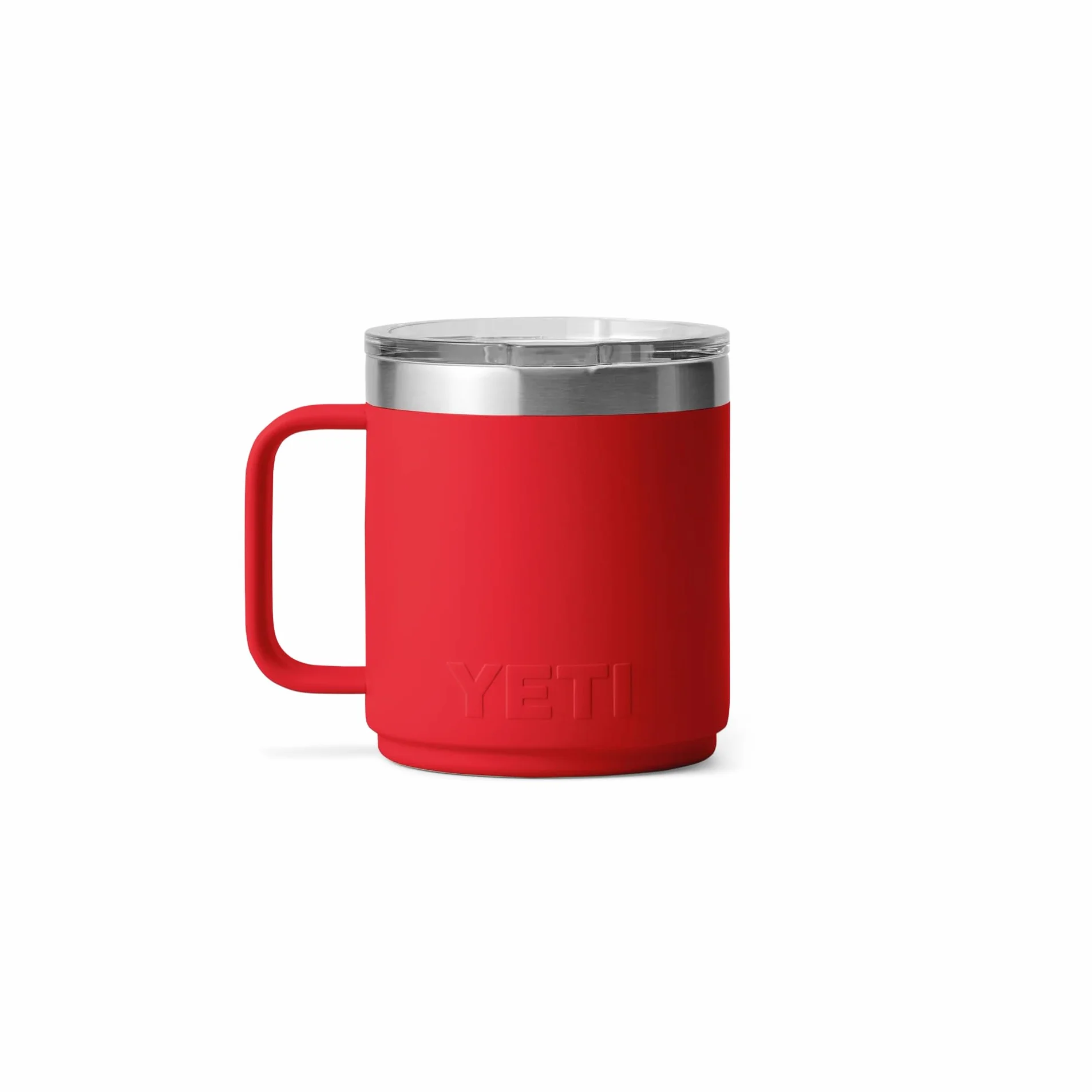 YETI Rambler 10 oz Stackable Mug with Durasip Ceramic Lining, Stainless Steel Vacuum Insulated Coffee Cup, Rescue Red