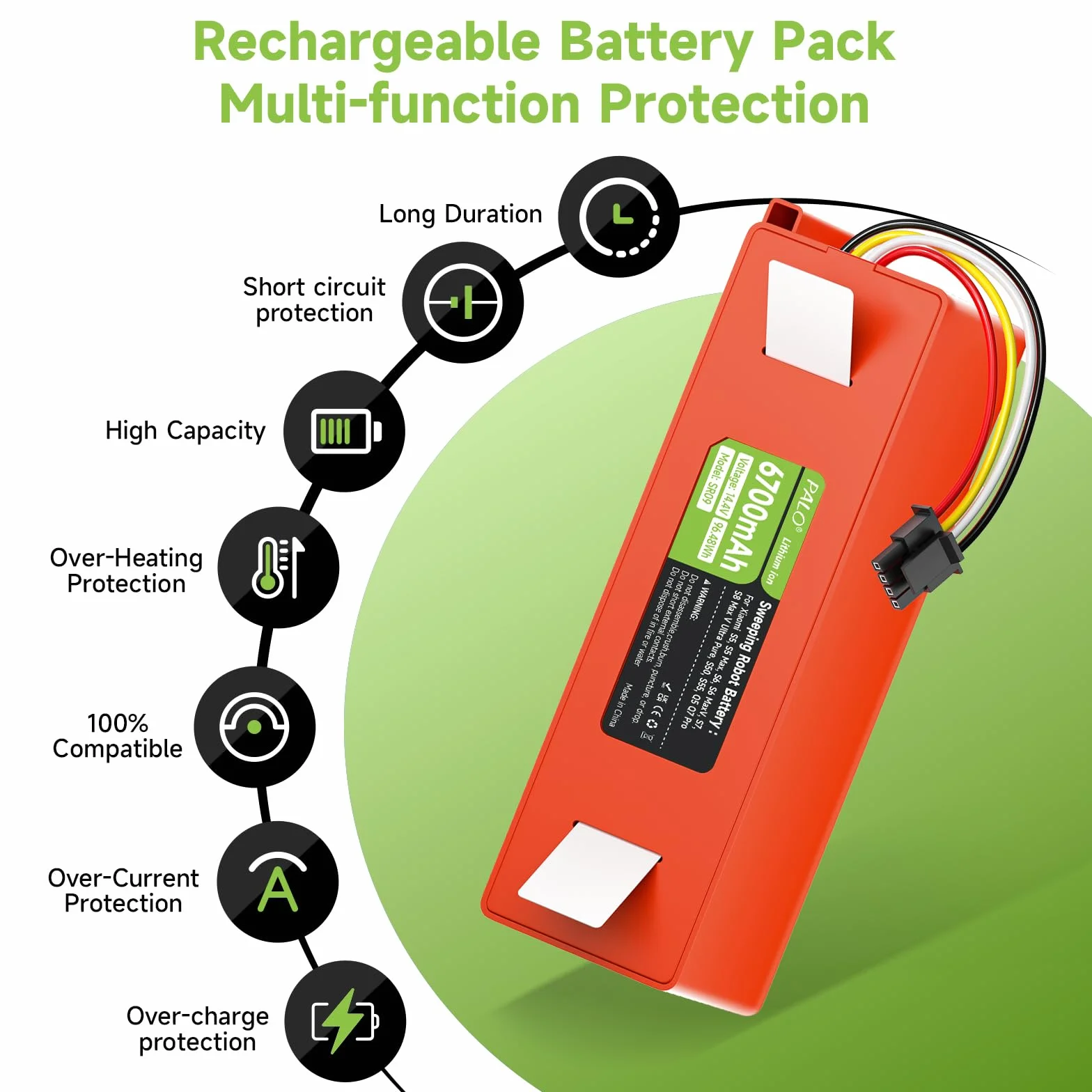 Akumulator 6700mAh do Xiaomi Roborock S5 S6 S7 S8 Q5 Q7 Max Pro