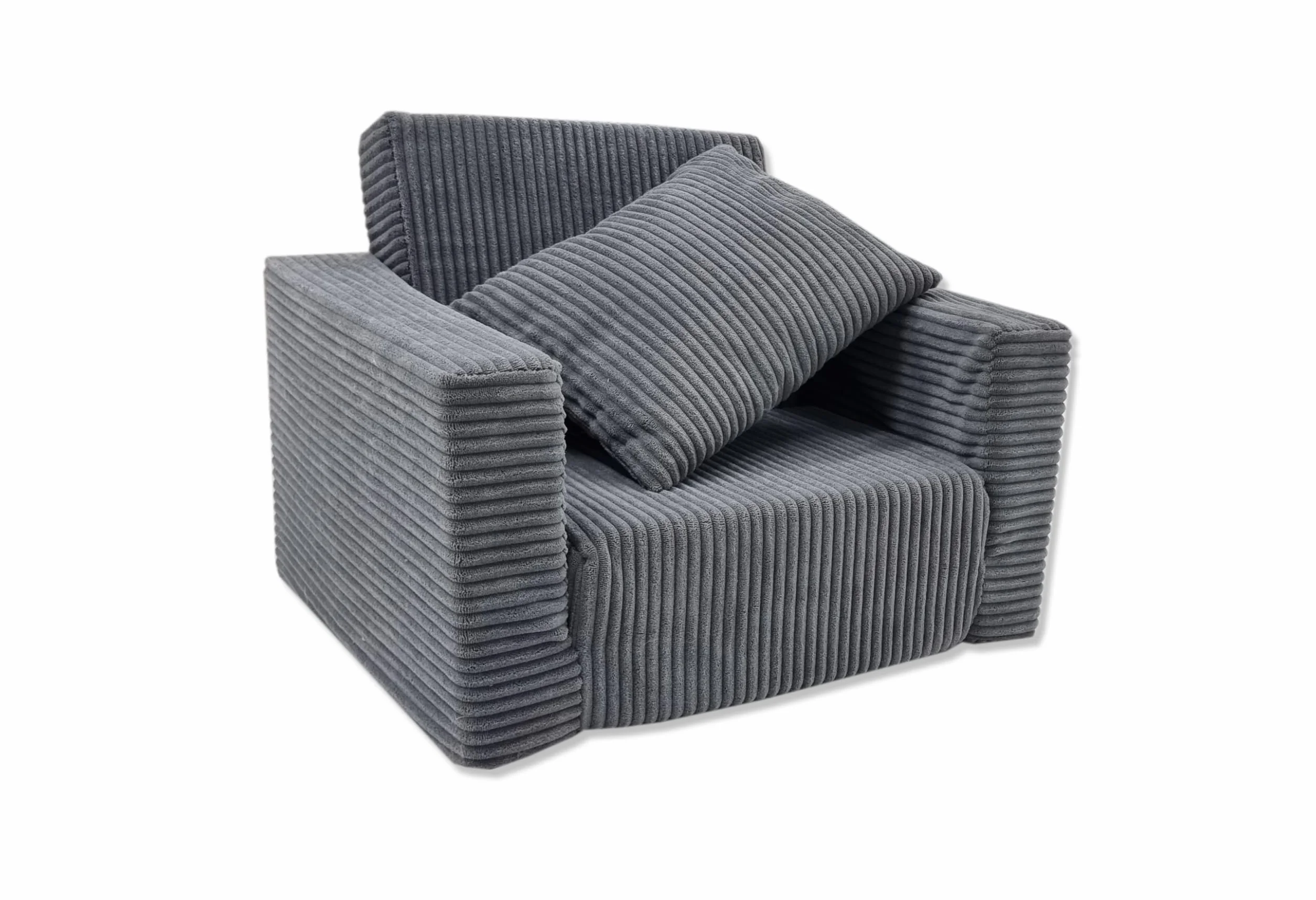 Odolplusz Składany fotel dziecięcy | Sofa dziecięca Mini-fotel dziecięcy Fotel przytulny | Meble dziecięce do pokoju dziecięcego | (sztruksowy grafit)