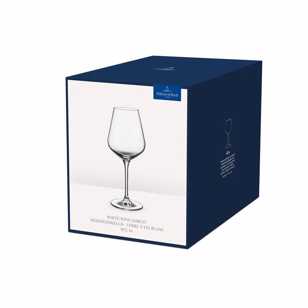 Villeroy & Boch - La Divina, Kieliszek do białego wina, zestaw 4 sztuki, 380ml, szkło kryształowe, można myć w zmywarce