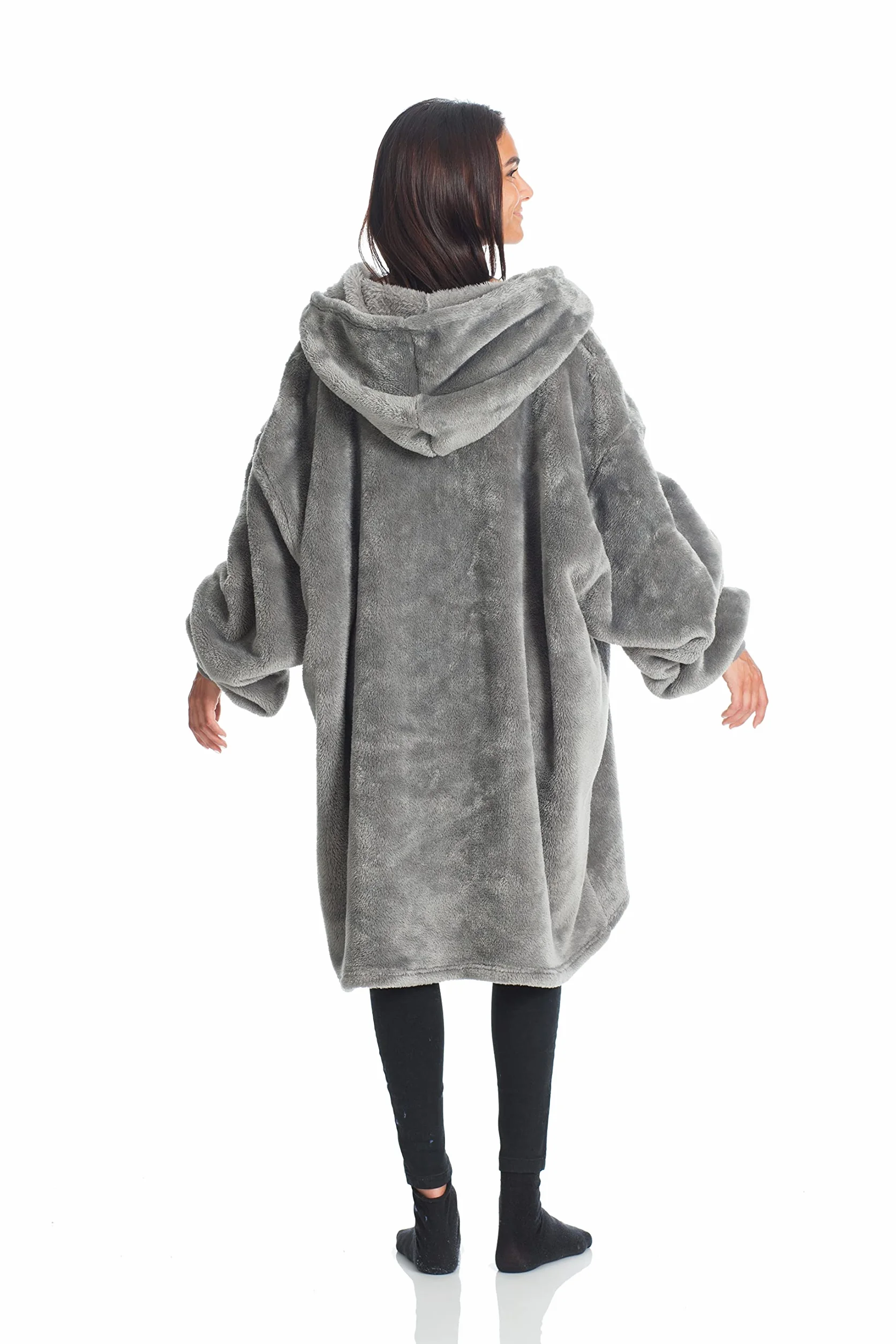 Koc Bluza z kapturem Oversize z kapturem, bluza, koc z rękawami, bluza polarowa 100% mikrofibra koc polarowy, rozmiar oversize dla dorosłych, ponczo