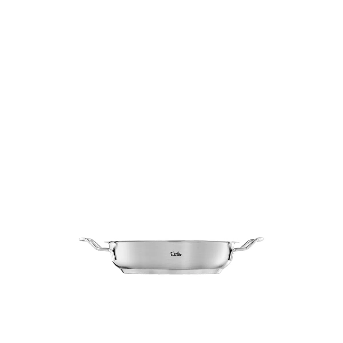 Fissler Original Profi Collection patelnia do serwowania ze stali nierdzewnej (Ø 28 cm, 3,0 l) okrągła brytfanna, wysoka krawędź, niepowlekana - indukcyjna