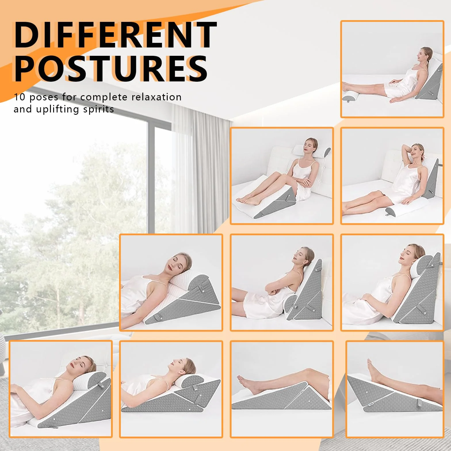 Memory Foam trójkątna poduszka ortopedyczna 56x56x30 cm Anti-Reflux zapobiegająca chrapaniu