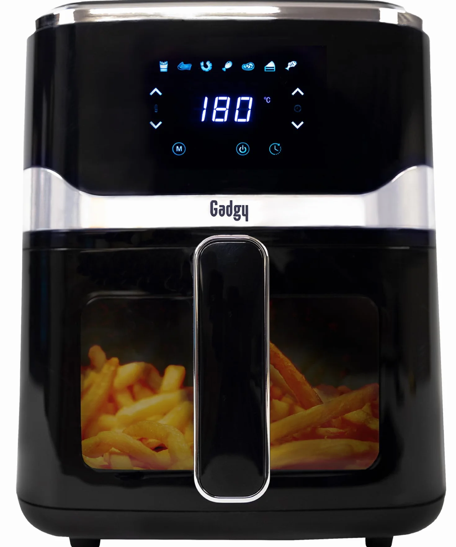 Gadgy Frytkownica Beztłuszczowa z Okienkiem 5L - Airfryer z Powłoką Nieprzywierającą - 1400W Frytura Bez Oleju - Regulowana Temperatura 80°C-200°C - Cyfrowy Ekran Dotykowy