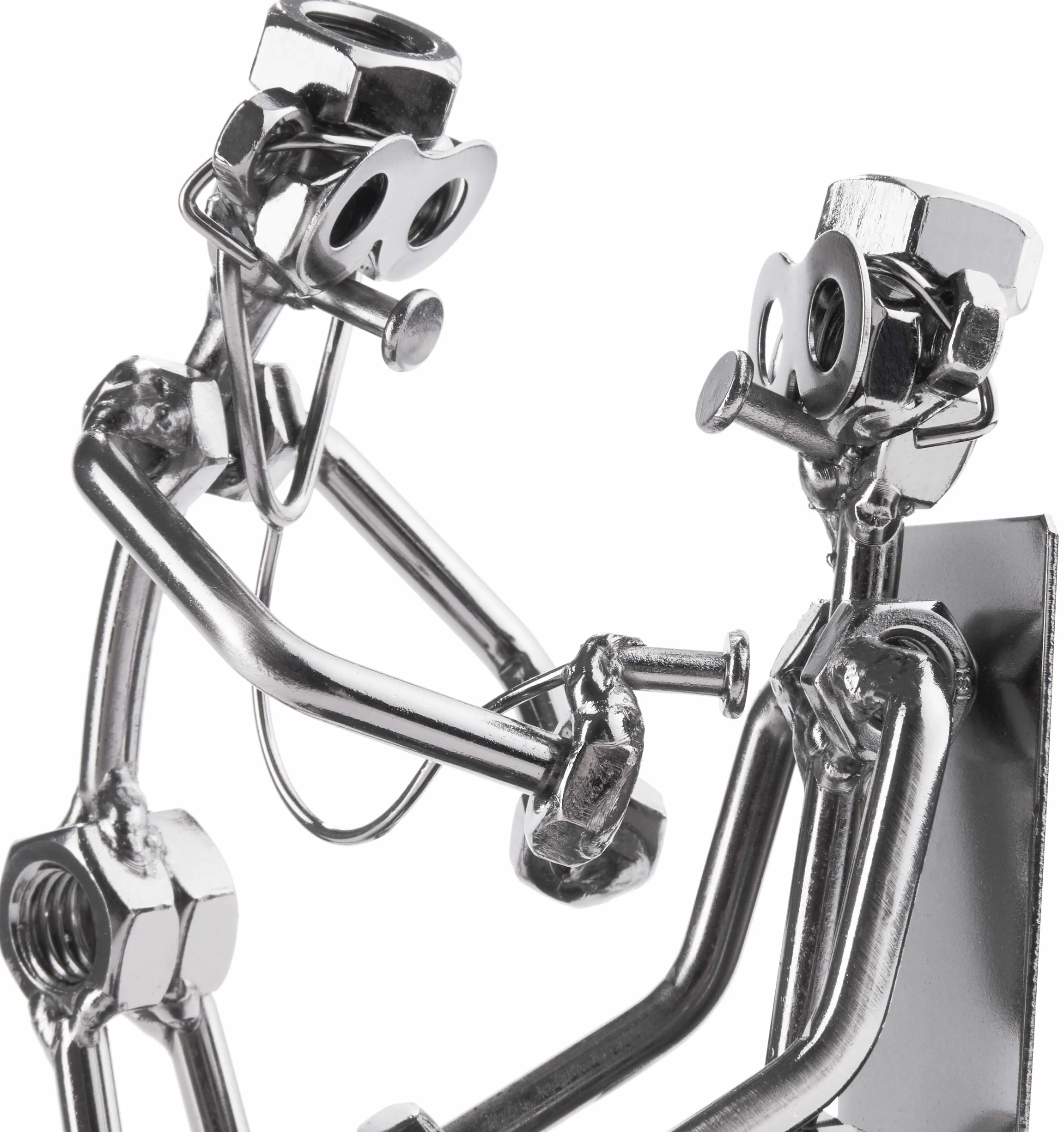BRUBAKER Figurka ze śrubami lekarz ze stetoskopem pacjenta - ręczne wykonanie żelazne figurki metalowy mężczyzna - metalowa figurka pomysł na prezent dla lekarzy domowych - prezent dla lekarzy
