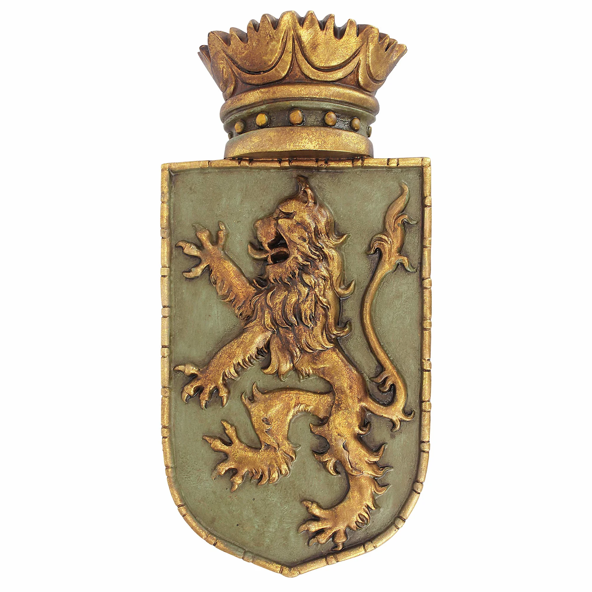 Design Toscano Średniowieczny szyld lew rzeźba ścienna