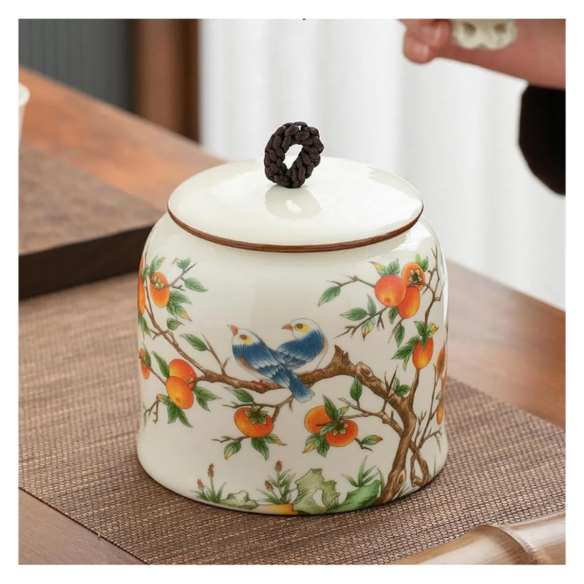 Słoiki z herbatą Ceramiczny pojemnik na herbatę z pokrywką Vintage chińskie puszki na herbatę puszka do kuchni herbata kawa do salonu półka prezent D
