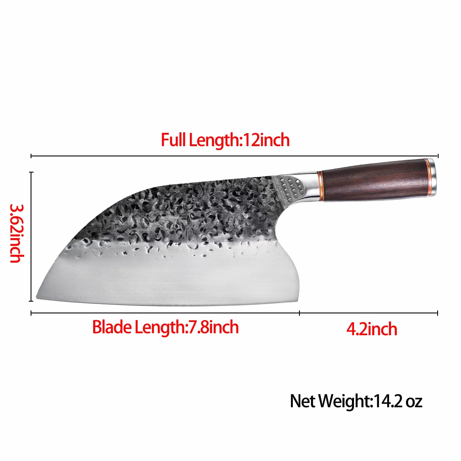Nóż szefa kuchni Santoku do filetowania, mięsa, warzyw ze skórzaną pochwą