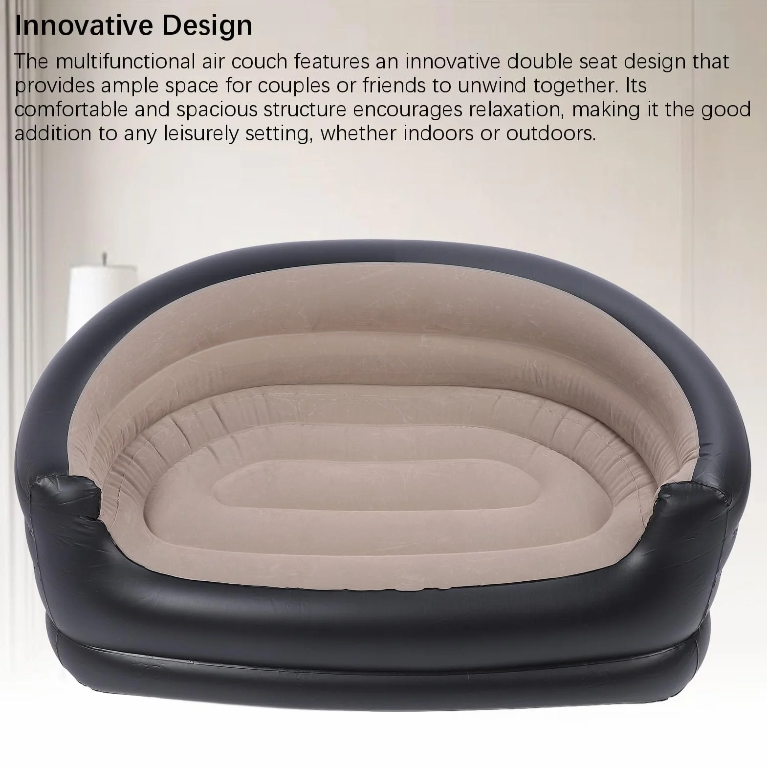Nadmuchiwana Kanapa, Flodable Dmuchacie Kanapy w Leżaku Dwupasy Leżaki dla Dorosłych, Wygodna Przenośna Sofa Powietrzna z łatkami Naprawcze 2PC do Salonu, Podwórka, Biwakowanie