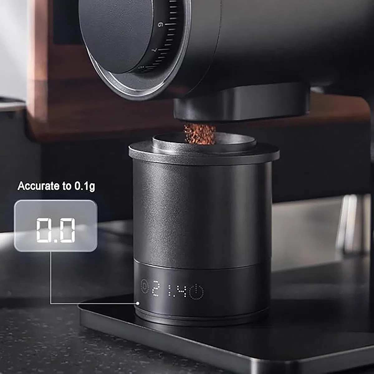 Cyfrowa waga do espresso, waga z dokładnością 0,1 g, otwór 58 mm dla dokładnego dozowania kawy, idealny do przygotowywania espresso i kawy kroplowej