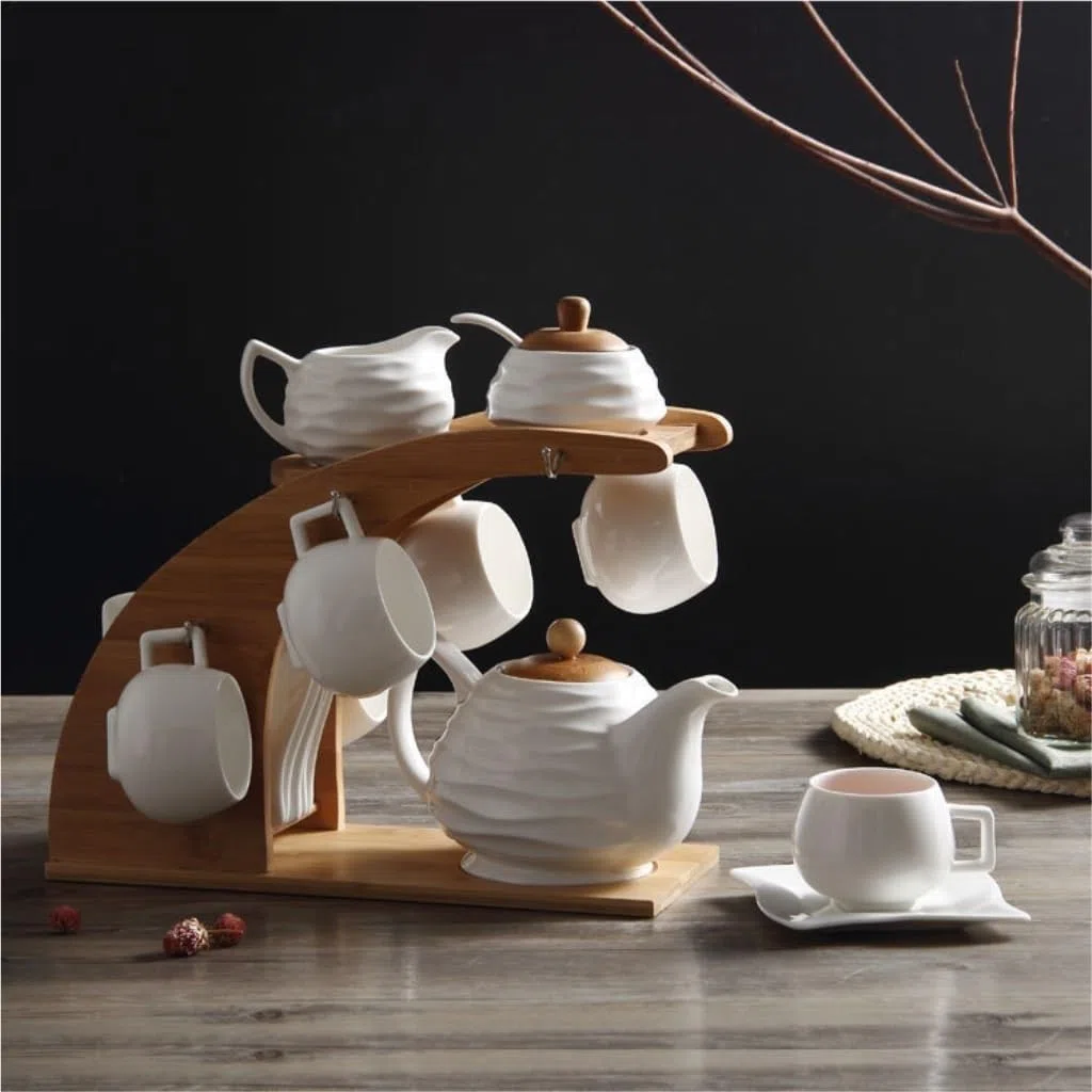 Kubek do kawy, Ślubny zestaw do kawy Ceramika Pure White Minimalistyczny podwieczorku Filiżanka herbaty