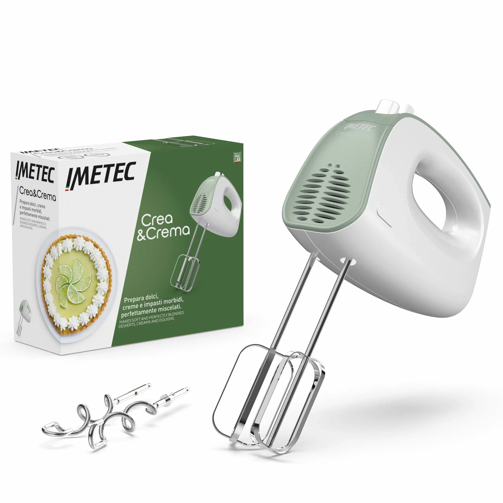 Imetec Crea&Crema elektryczna trzepaczka do ubijania, 5 prędkości, turbo, haki ze stali nierdzewnej