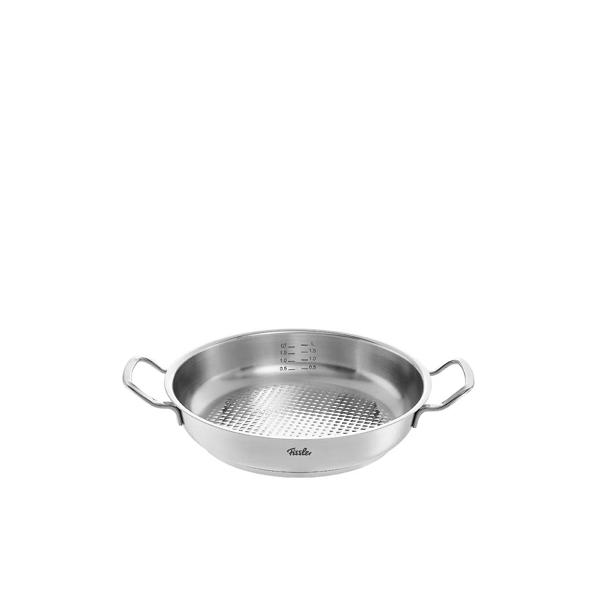 Fissler Original Profi Collection patelnia do serwowania ze stali nierdzewnej (Ø 28 cm, 3,0 l) okrągła brytfanna, wysoka krawędź, niepowlekana - indukcyjna