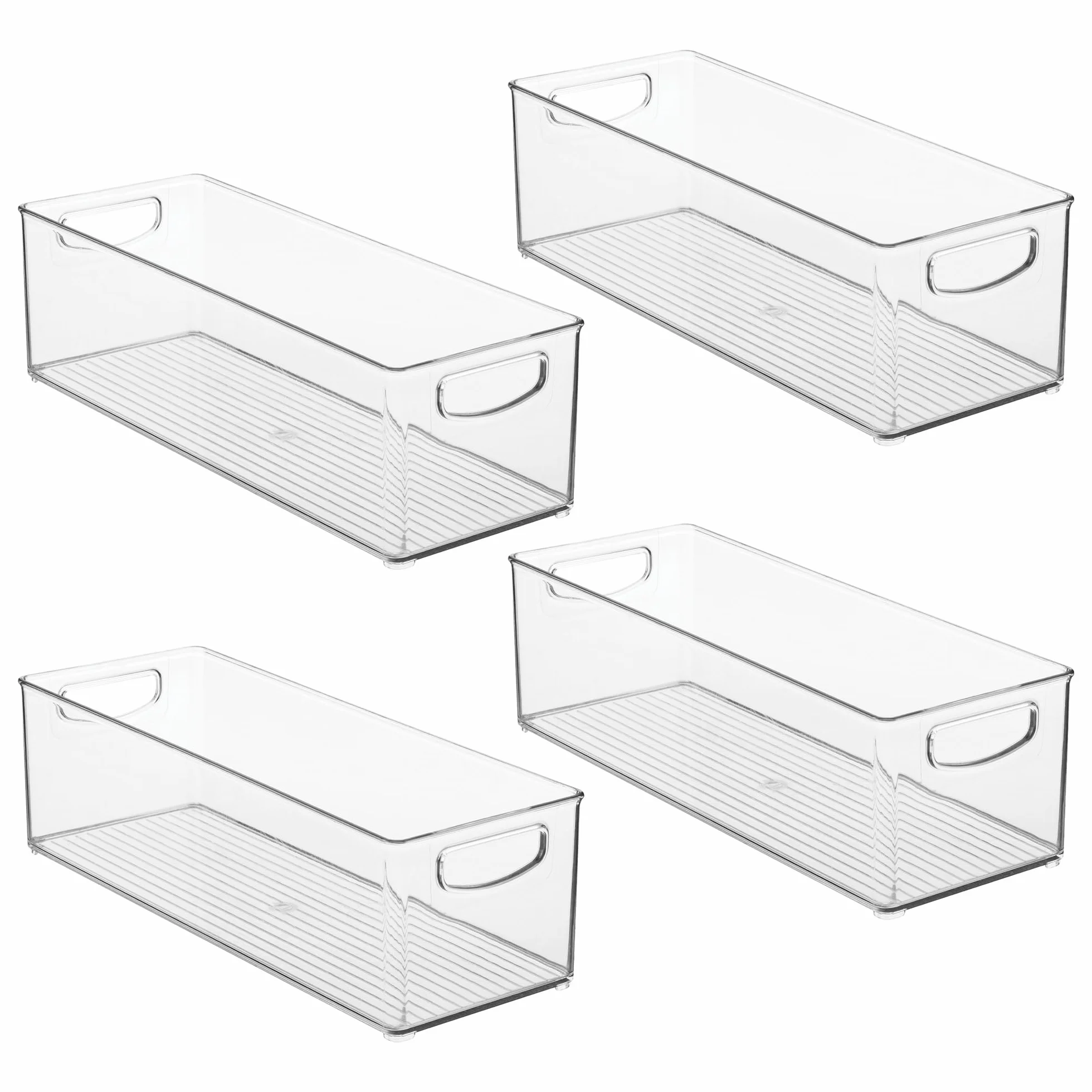 iDesign 4-częściowe plastikowe pojemniki do przechowywania spiżarni, zamrażarki i lodówki przezroczyste