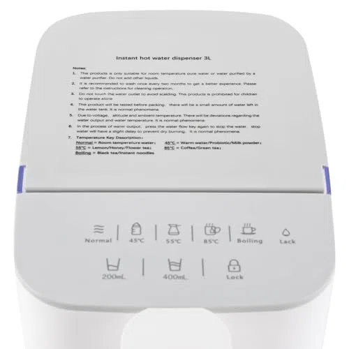 Błyskawiczny dozownik wody instant, 5 ustawień temperatury, szybkie ogrzewanie w sekundach, 3L pojemność, cicha praca dla kawy Kitchen Countertop Use