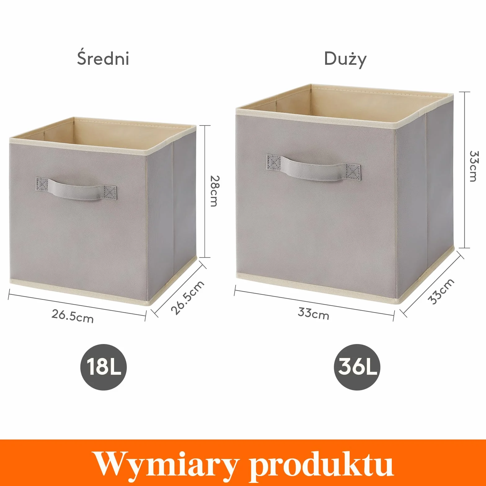 Lifewit 12 Pack składanych pudełek do przechowywania kostek, średniej wielkości dekoracyjne kosze do przechowywania, otwarte kostki do przechowywania z uchwytami, 33 x 33 x 33 cm, jasnoszary