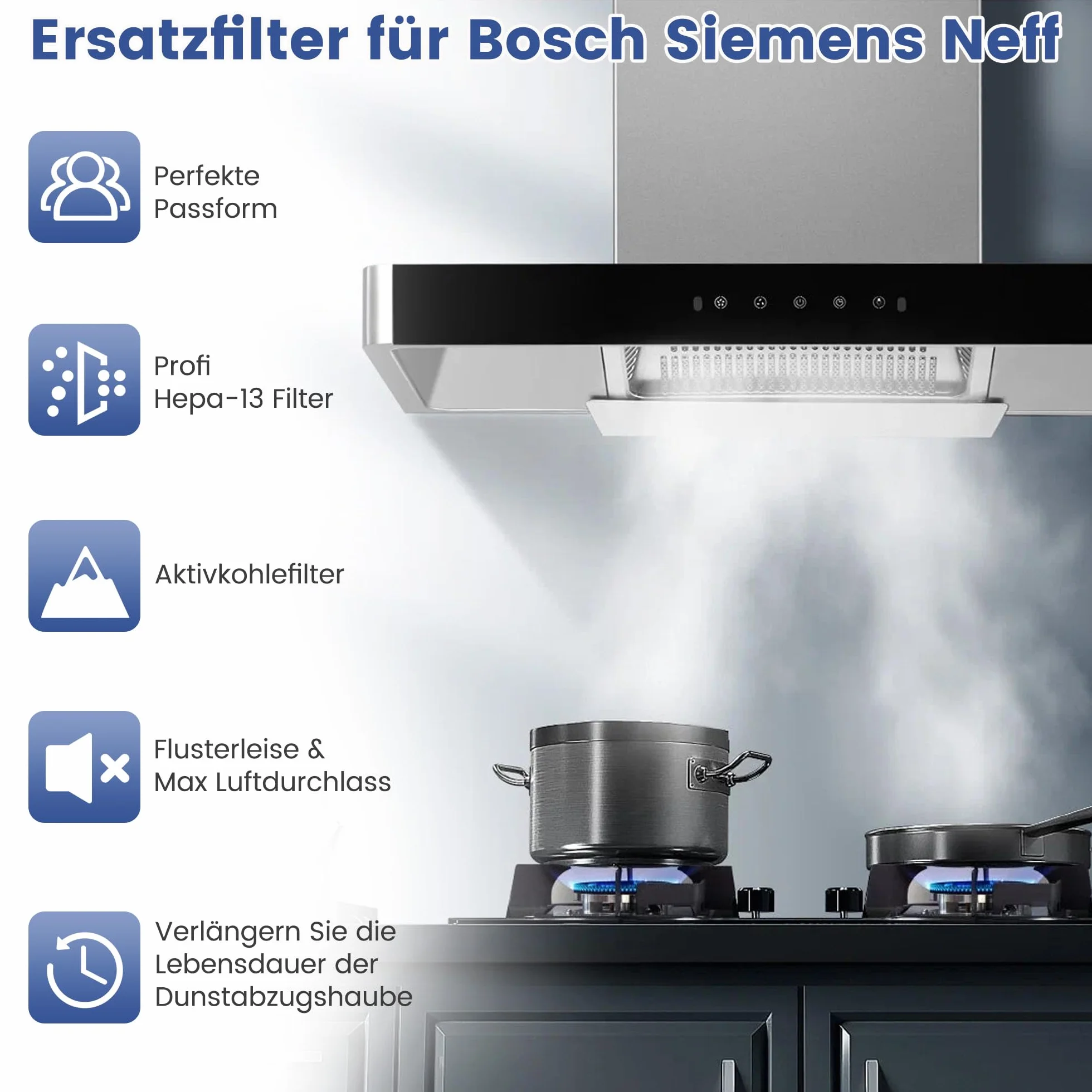 2 filtry z węglem aktywnym okap kuchenny do okapów kuchennych Bosch DHZ5346 / DHZ5345 / 00705432/11026771 okap kuchenny Filtr do okapu kuchennego Siemens LZ53451 / LZ53450 i Neff Z5102X1 / Z5102X5