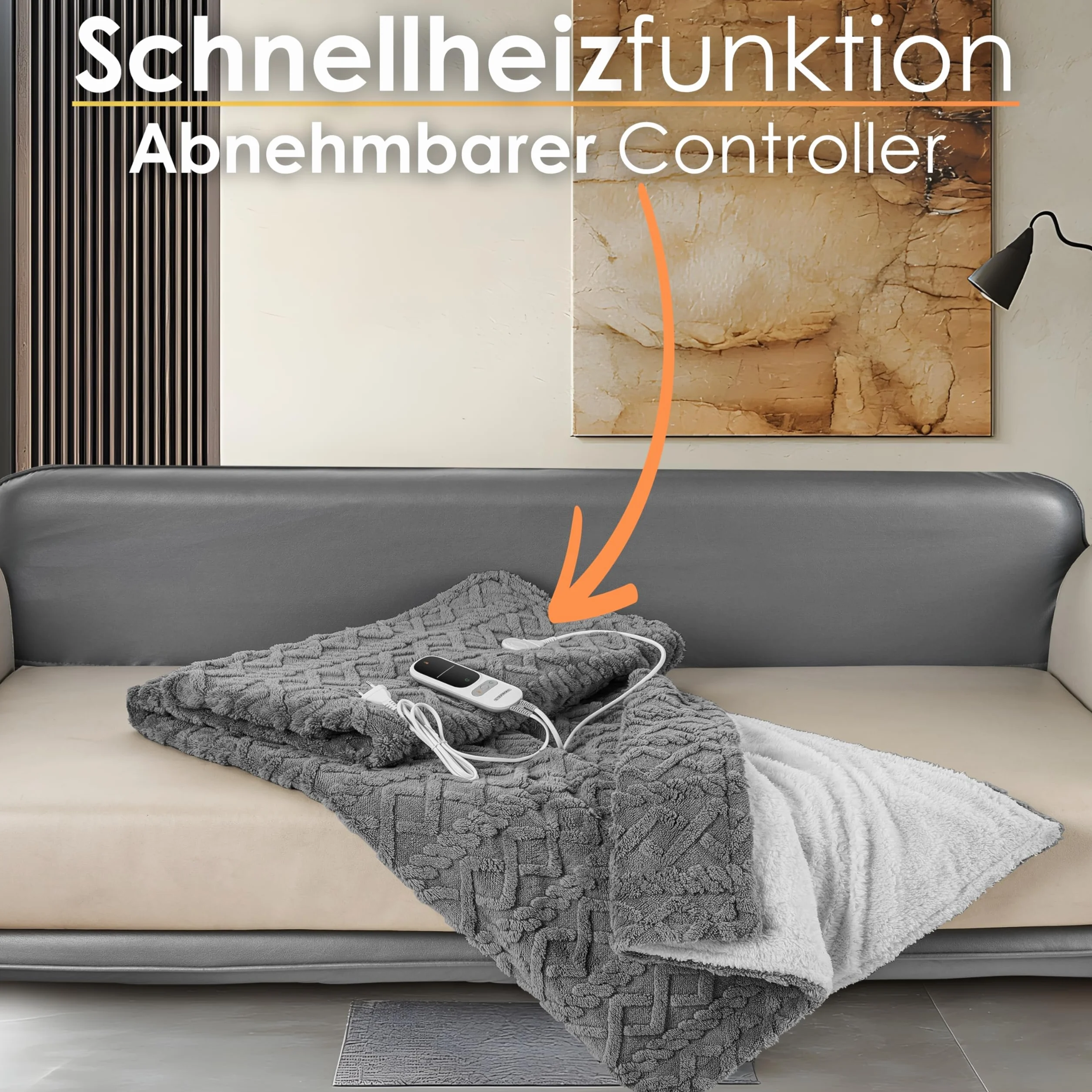 Koc grzewczy z automatycznym wyłącznikiem, przytulny, 180 x 130 cm, elektryczny koc grzewczy, koc na łóżko, sofę, koc termiczny, 9 stopni prania w temperaturze do 40°C